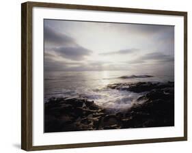 California, San Diego, Sunset Cliffs, a Wave Crashes on a Tide Pool-Christopher Talbot Frank-Framed Photographic Print