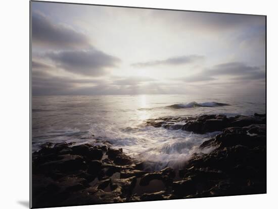 California, San Diego, Sunset Cliffs, a Wave Crashes on a Tide Pool-Christopher Talbot Frank-Mounted Photographic Print