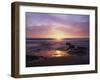 California, San Diego, Sunset Cliffs, Sunset over a Beach and Ocean-Christopher Talbot Frank-Framed Premium Photographic Print