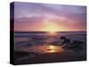 California, San Diego, Sunset Cliffs, Sunset over a Beach and Ocean-Christopher Talbot Frank-Stretched Canvas