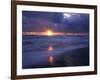 California, San Diego, Sunset Cliffs, Sunset over a Beach and Waves-Christopher Talbot Frank-Framed Photographic Print