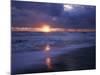 California, San Diego, Sunset Cliffs, Sunset over a Beach and Waves-Christopher Talbot Frank-Mounted Photographic Print