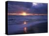 California, San Diego, Sunset Cliffs, Sunset over a Beach and Waves-Christopher Talbot Frank-Stretched Canvas