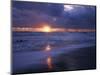 California, San Diego, Sunset Cliffs, Sunset over a Beach and Waves-Christopher Talbot Frank-Mounted Photographic Print