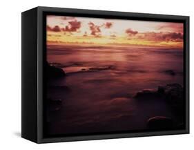 California, San Diego, Sunset Cliffs, Sunset over the Ocean-Christopher Talbot Frank-Framed Stretched Canvas