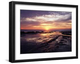 California, San Diego, Sunset Cliffs, Sunset over the Tide Pools-Christopher Talbot Frank-Framed Premium Photographic Print