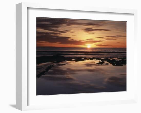 California, San Diego, Sunset Cliffs, Sunset over Tide Pools-Christopher Talbot Frank-Framed Premium Photographic Print