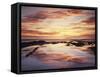 California, San Diego, Sunset Cliffs, Sunset Reflecting in a Tide Pool-Christopher Talbot Frank-Framed Stretched Canvas