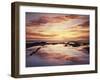 California, San Diego, Sunset Cliffs, Sunset Reflecting in a Tide Pool-Christopher Talbot Frank-Framed Premium Photographic Print