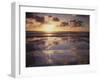 California, San Diego, Sunset Cliffs, Sunset Reflecting in Tide Pools-Christopher Talbot Frank-Framed Premium Photographic Print