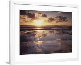 California, San Diego, Sunset Cliffs, Sunset Reflecting in Tide Pools-Christopher Talbot Frank-Framed Photographic Print