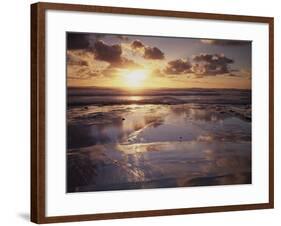 California, San Diego, Sunset Cliffs, Sunset Reflecting in Tide Pools-Christopher Talbot Frank-Framed Photographic Print