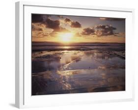 California, San Diego, Sunset Cliffs, Sunset Reflecting in Tide Pools-Christopher Talbot Frank-Framed Photographic Print