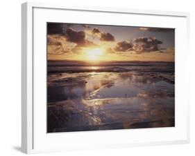 California, San Diego, Sunset Cliffs, Sunset Reflecting in Tide Pools-Christopher Talbot Frank-Framed Photographic Print