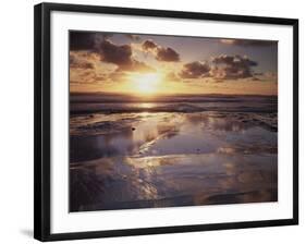 California, San Diego, Sunset Cliffs, Sunset Reflecting in Tide Pools-Christopher Talbot Frank-Framed Photographic Print