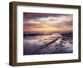 California, San Diego, Sunset Cliffs, Sunset Reflecting in Tide Pools-Christopher Talbot Frank-Framed Photographic Print