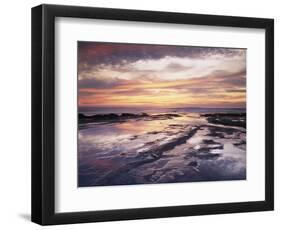 California, San Diego, Sunset Cliffs, Sunset Reflecting in Tide Pools-Christopher Talbot Frank-Framed Photographic Print