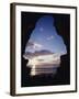 California, San Diego, Sunset Cliffs, Sunset Seen Through a Sea Cave-Christopher Talbot Frank-Framed Photographic Print