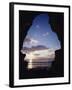 California, San Diego, Sunset Cliffs, Sunset Seen Through a Sea Cave-Christopher Talbot Frank-Framed Photographic Print