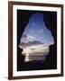 California, San Diego, Sunset Cliffs, Sunset Seen Through a Sea Cave-Christopher Talbot Frank-Framed Photographic Print