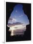 California, San Diego, Sunset Cliffs, Sunset Seen Through a Sea Cave-Christopher Talbot Frank-Framed Photographic Print