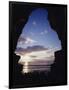 California, San Diego, Sunset Cliffs, Sunset Seen Through a Sea Cave-Christopher Talbot Frank-Framed Photographic Print