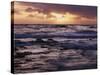 California, San Diego, Sunset Cliffs, Sunset Through Storm Clouds-Christopher Talbot Frank-Stretched Canvas