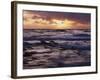 California, San Diego, Sunset Cliffs, Sunset Through Storm Clouds-Christopher Talbot Frank-Framed Photographic Print