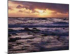 California, San Diego, Sunset Cliffs, Sunset Through Storm Clouds-Christopher Talbot Frank-Mounted Photographic Print