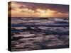 California, San Diego, Sunset Cliffs, Sunset Through Storm Clouds-Christopher Talbot Frank-Stretched Canvas