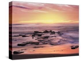 California, San Diego. Sunset Cliffs Tide Pools Reflecting the Sunset-Christopher Talbot Frank-Stretched Canvas
