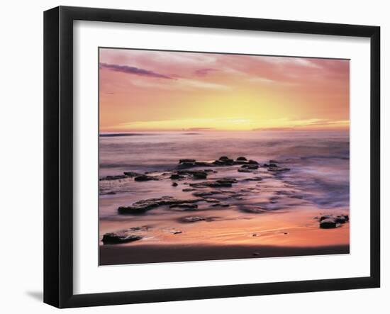 California, San Diego. Sunset Cliffs Tide Pools Reflecting the Sunset-Christopher Talbot Frank-Framed Photographic Print