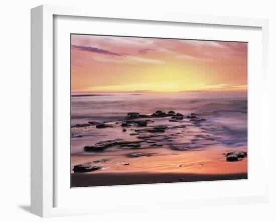 California, San Diego. Sunset Cliffs Tide Pools Reflecting the Sunset-Christopher Talbot Frank-Framed Photographic Print