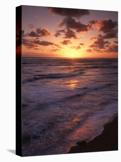 California, San Diego, Sunset Cliffs, Waves Crashing on a Beach-Christopher Talbot Frank-Stretched Canvas