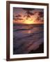 California, San Diego, Sunset Cliffs, Waves Crashing on a Beach-Christopher Talbot Frank-Framed Photographic Print