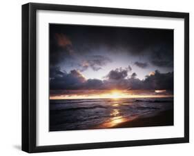 California, San Diego, Sunset over a Beach and Waves on the Ocean-Christopher Talbot Frank-Framed Photographic Print