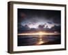 California, San Diego, Sunset over a Beach and Waves on the Ocean-Christopher Talbot Frank-Framed Premium Photographic Print