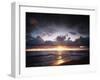 California, San Diego, Sunset over a Beach and Waves on the Ocean-Christopher Talbot Frank-Framed Premium Photographic Print