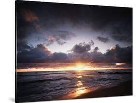 California, San Diego, Sunset over a Beach and Waves on the Ocean-Christopher Talbot Frank-Stretched Canvas