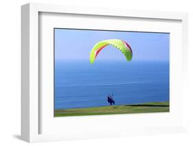 California, San Diego, Torrey Pines Gliderport. Hang Gliders Landing-Steve Ross-Framed Photographic Print