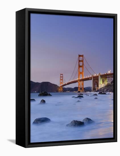 California, San Francisco, Baker's Beach and Golden Gate Bridge, USA-Michele Falzone-Framed Stretched Canvas