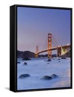 California, San Francisco, Baker's Beach and Golden Gate Bridge, USA-Michele Falzone-Framed Stretched Canvas