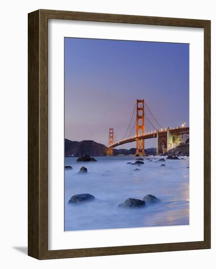 California, San Francisco, Baker's Beach and Golden Gate Bridge, USA-Michele Falzone-Framed Photographic Print