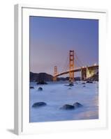 California, San Francisco, Baker's Beach and Golden Gate Bridge, USA-Michele Falzone-Framed Photographic Print