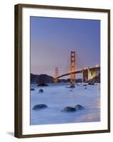 California, San Francisco, Baker's Beach and Golden Gate Bridge, USA-Michele Falzone-Framed Photographic Print