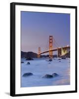 California, San Francisco, Baker's Beach and Golden Gate Bridge, USA-Michele Falzone-Framed Photographic Print