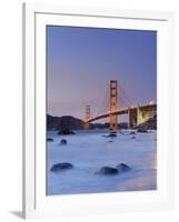 California, San Francisco, Baker's Beach and Golden Gate Bridge, USA-Michele Falzone-Framed Photographic Print