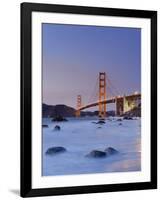 California, San Francisco, Baker's Beach and Golden Gate Bridge, USA-Michele Falzone-Framed Photographic Print