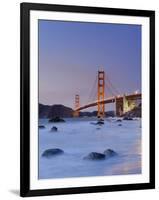 California, San Francisco, Baker's Beach and Golden Gate Bridge, USA-Michele Falzone-Framed Photographic Print