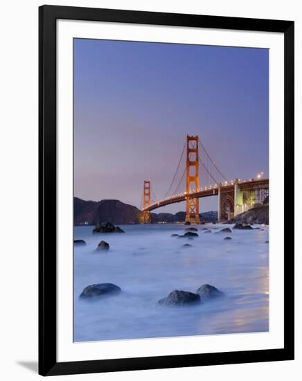 California, San Francisco, Baker's Beach and Golden Gate Bridge, USA-Michele Falzone-Framed Photographic Print